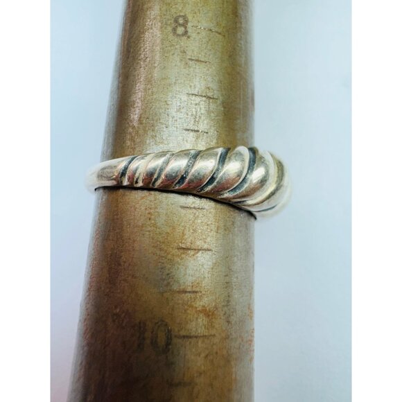 Estate Carolyn Pollack 925 Sterling Silver Ribbed Dome Twist Ring, Size 9, 7.2g - Picture 11 of 12
